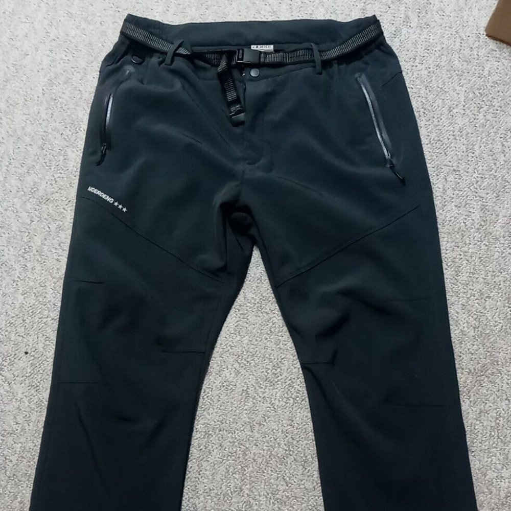 Moerdeng Men’s Water Resistant Fleece Lined Lightweight Pants Grey XL